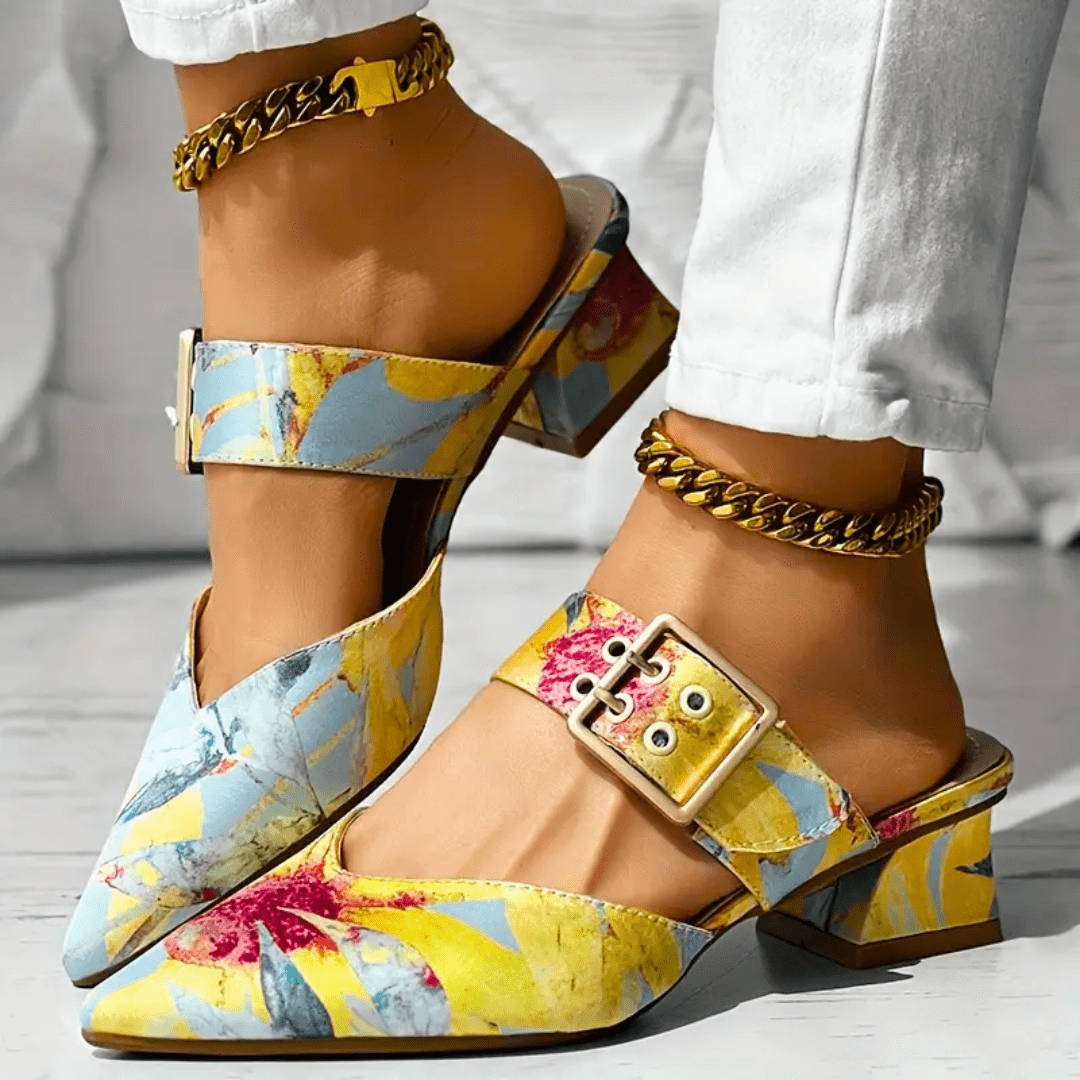 Joan - Mules à talon bloc et boucle