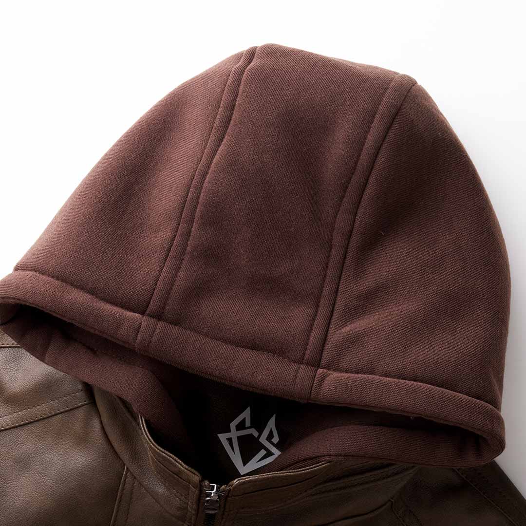 Parker - Veste à capuche en cuir végétalien