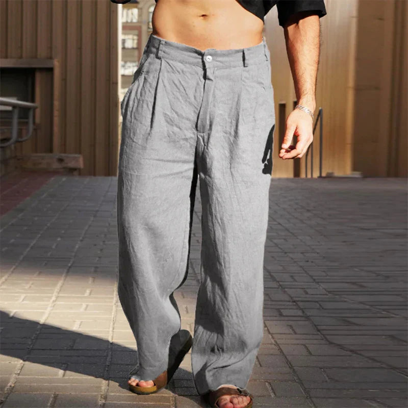 Dario Linen Wide-Leg Pants