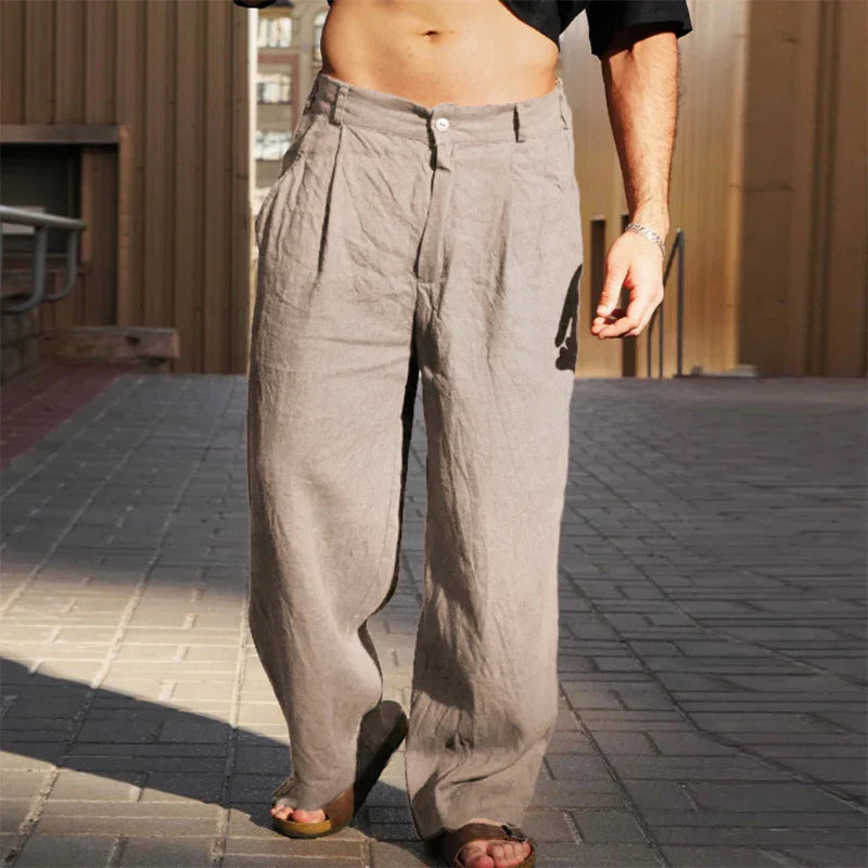 Dario Linen Wide-Leg Pants
