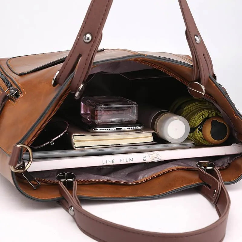 Delilah - Vegan Leather Structured Tote Handbag