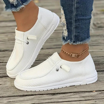 Margaret - Ribbed Slip-On Flats