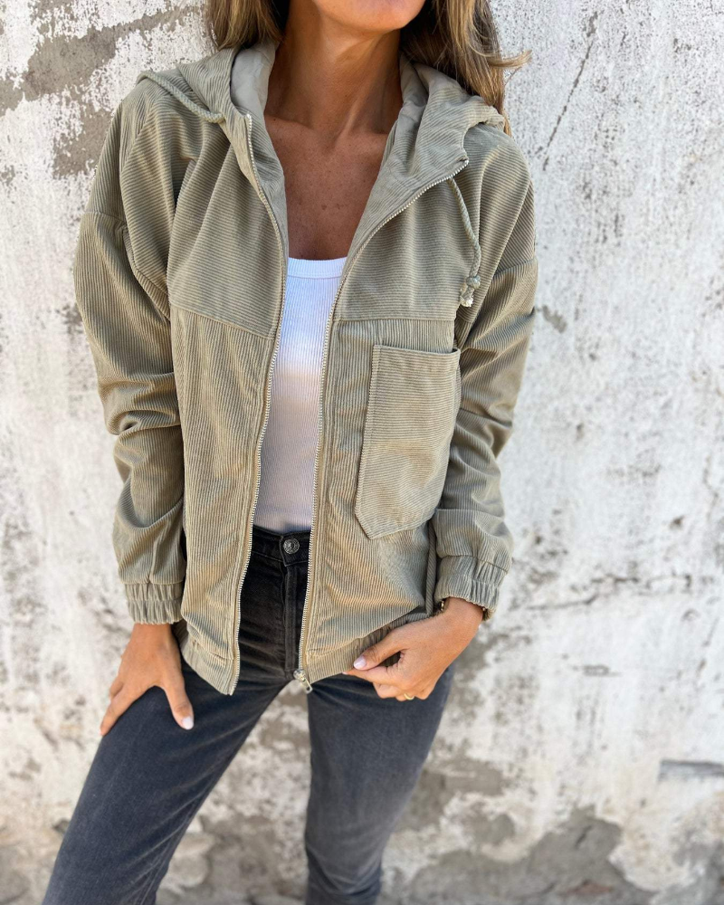 Brooklyn Corduroy Hooded Jacket