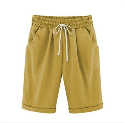Women's Casual Loose-Fit Cotton Summer Shorts with Pockets