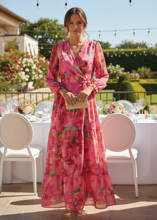 Maria - Wrap Tiered Maxi Dress