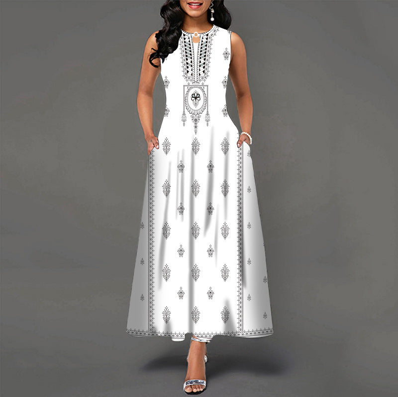 Women's Sleeveless Printed Tank Dress