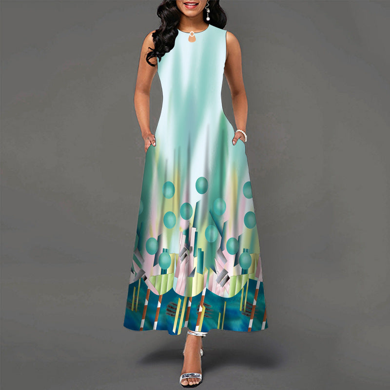 Women's Sleeveless Printed Tank Dress