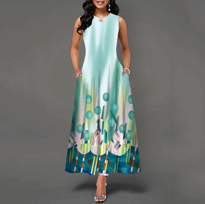 Women's Sleeveless Printed Tank Dress