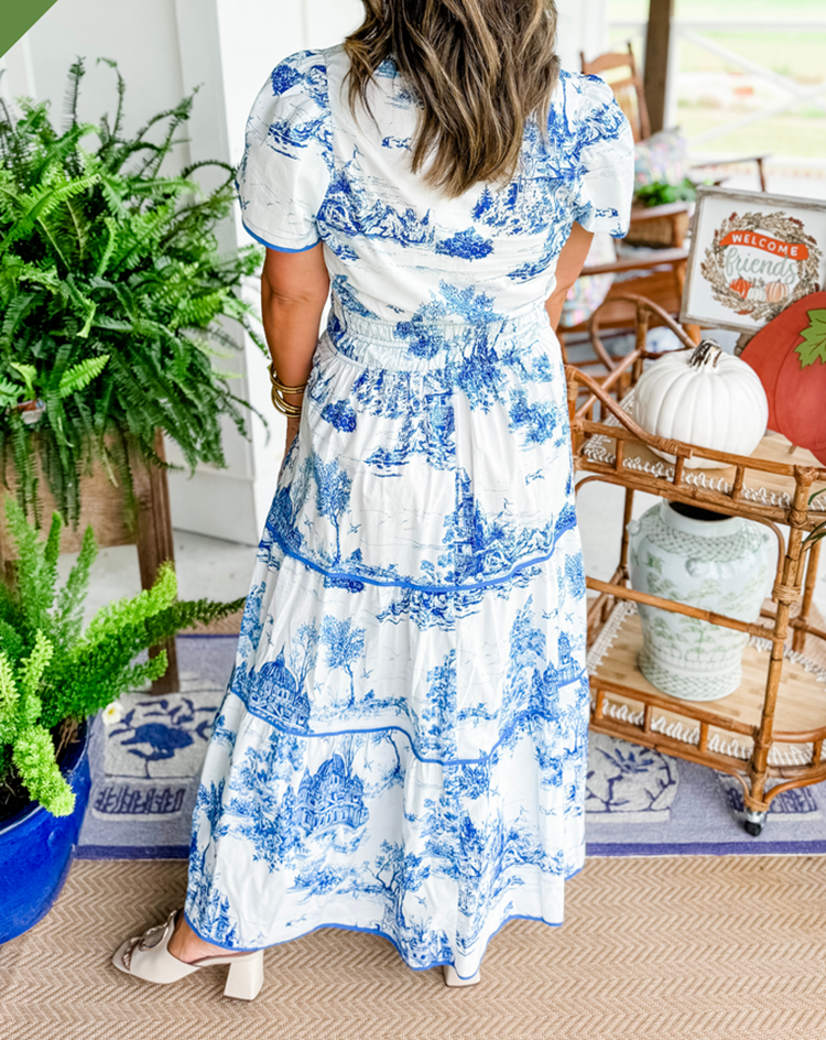 Nova - Toile Print Maxi Dress