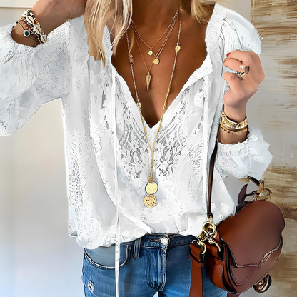 Catherine - Sheer Lace Blouse