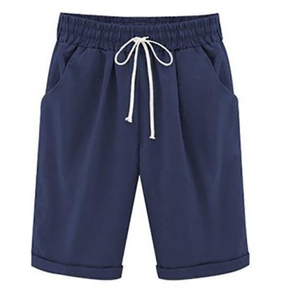 Women's Casual Loose-Fit Cotton Summer Shorts with Pockets