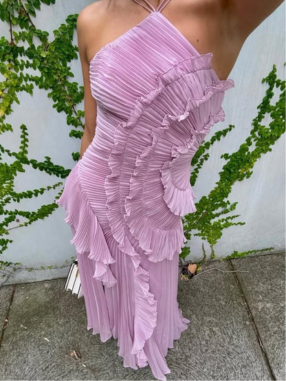 Avery - Asymmetric Pleated Dress