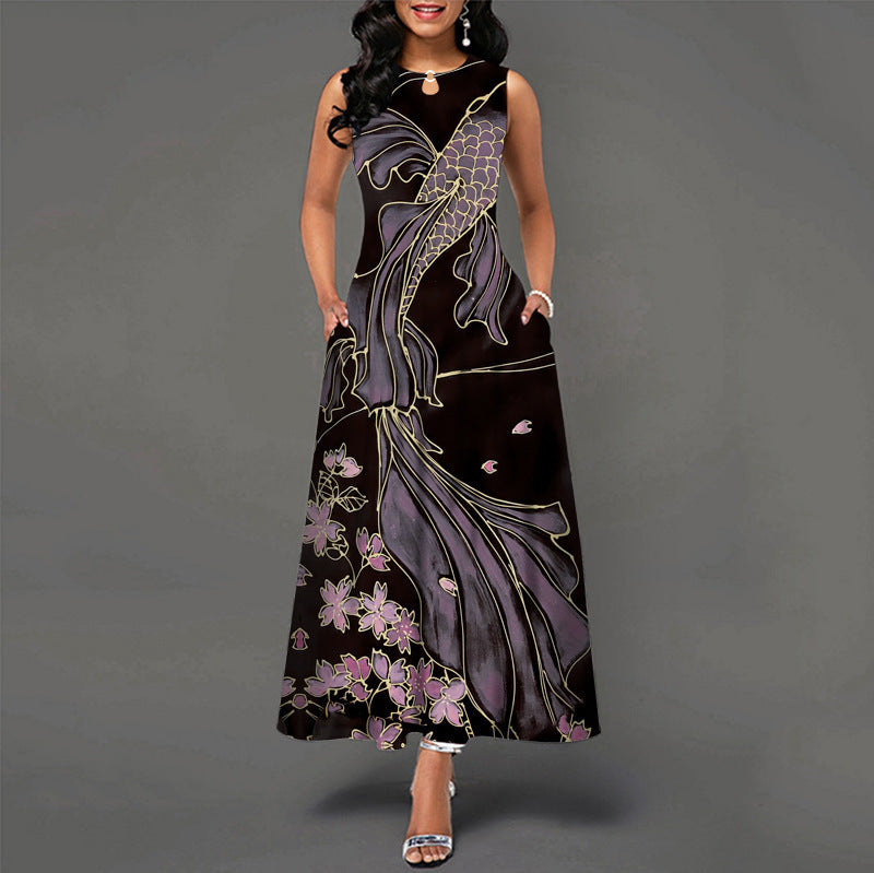 Women's Sleeveless Printed Tank Dress
