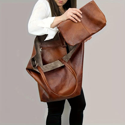 Heather - Vegan Leather Tote Bag