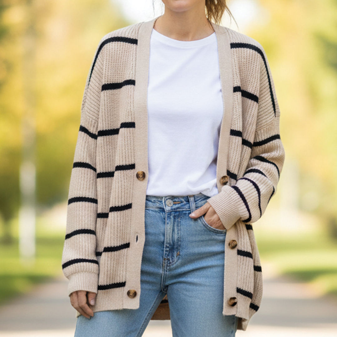 Anna - Gilet rayé en maille