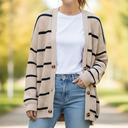Anna - Gilet rayé en maille