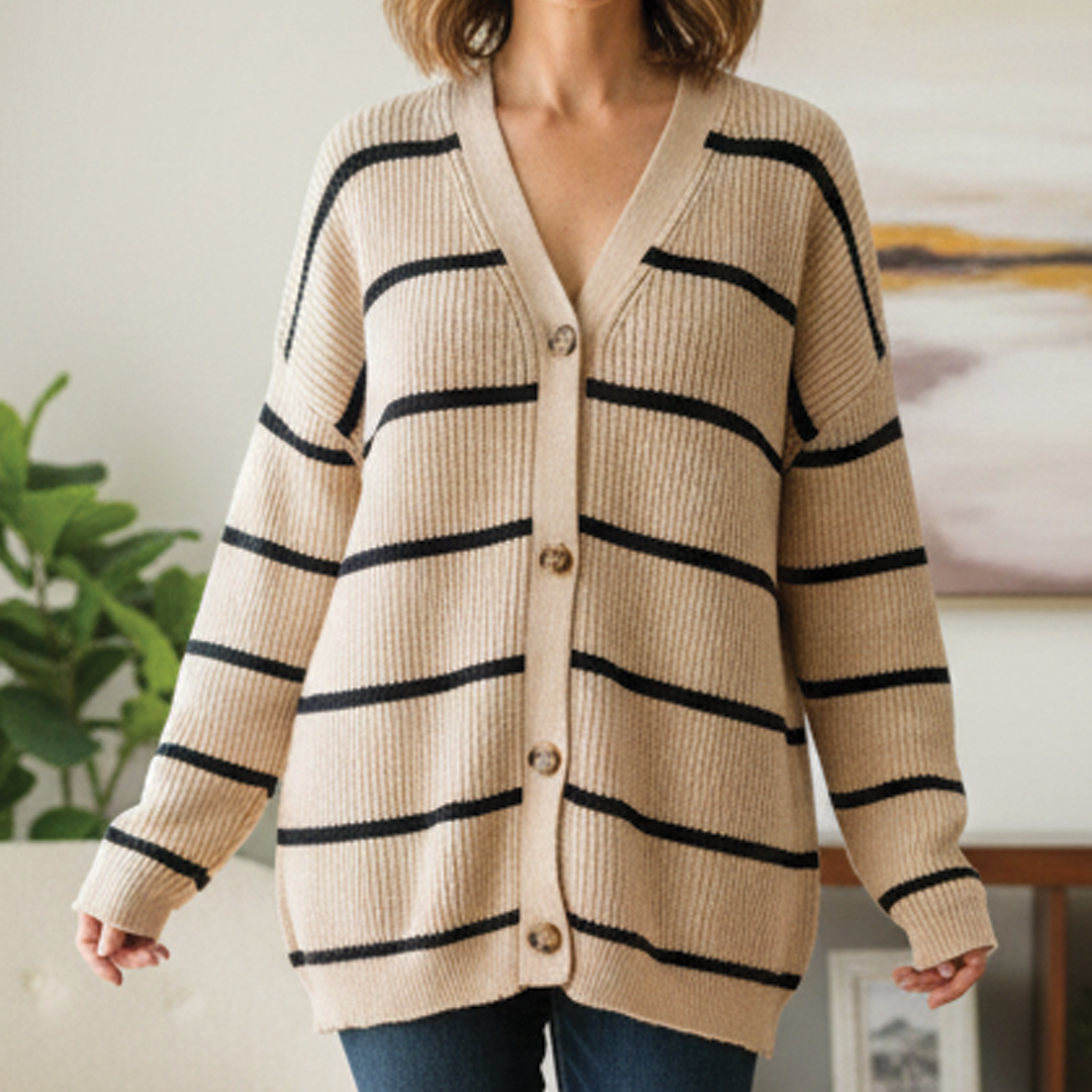 Anna - Gilet rayé en maille