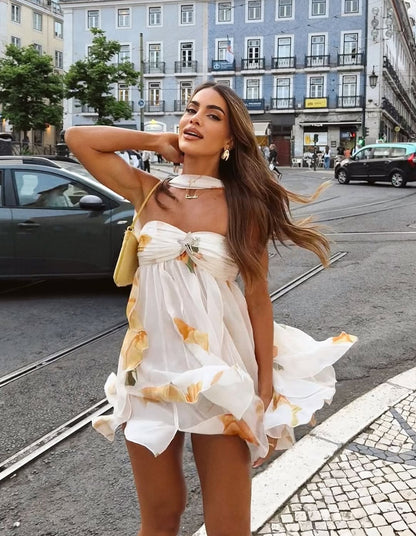 The Lana Floral Chiffon Mini Dress