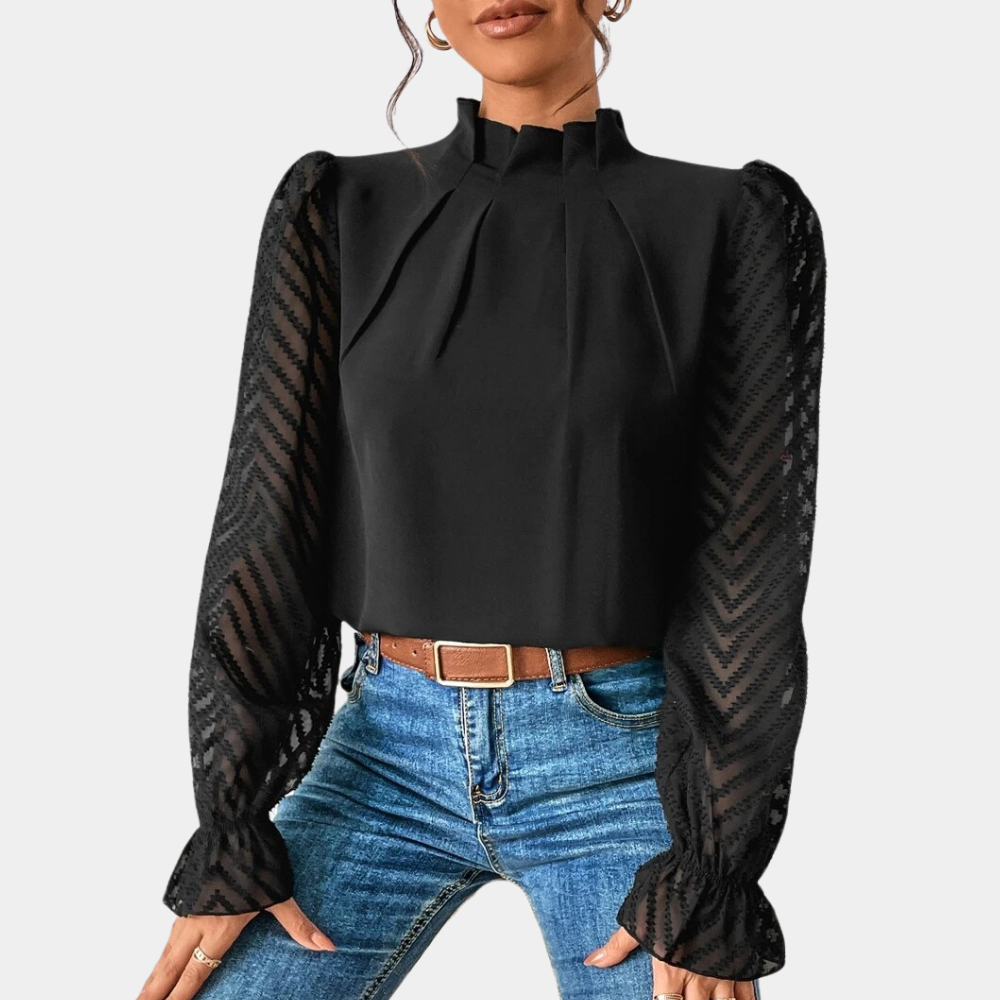 Hazel - Sheer Sleeve Blouse