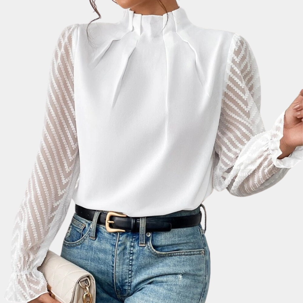 Hazel - Sheer Sleeve Blouse