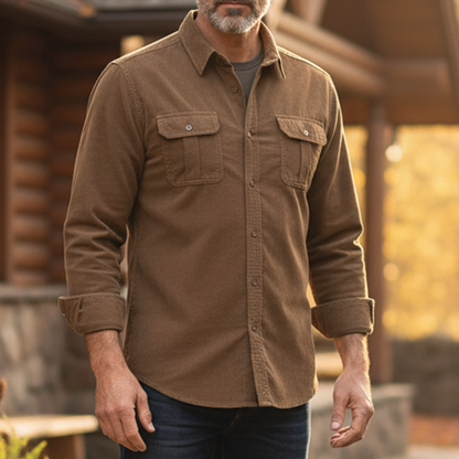 Carson - Chemise décontractée en velours côtelé