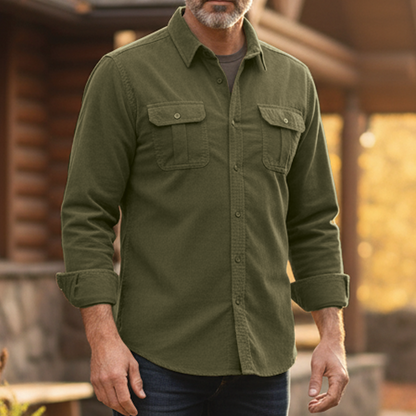 Carson - Chemise décontractée en velours côtelé