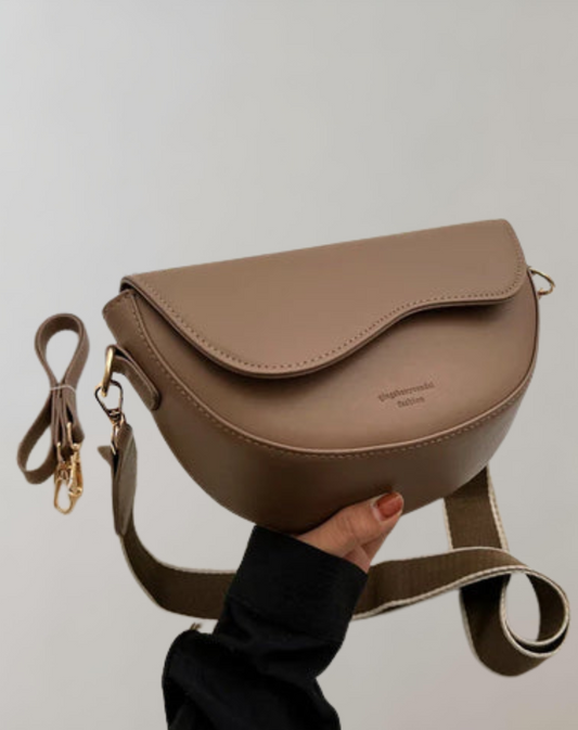 Emma - Sac bandoulière incurvé en cuir végétalien