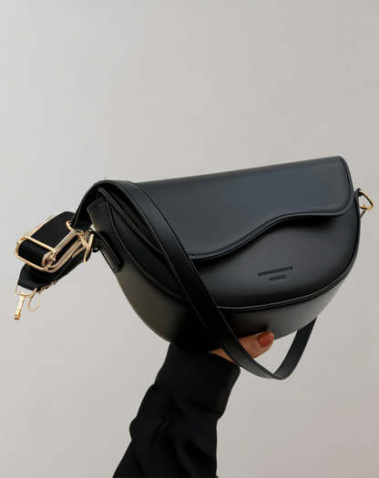 Emma - Sac bandoulière incurvé en cuir végétalien