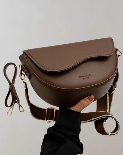 Emma - Sac bandoulière incurvé en cuir végétalien