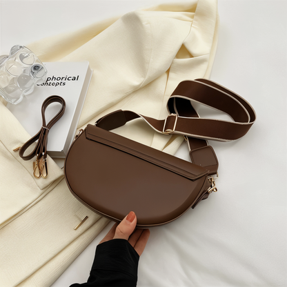 Emma - Sac bandoulière incurvé en cuir végétalien