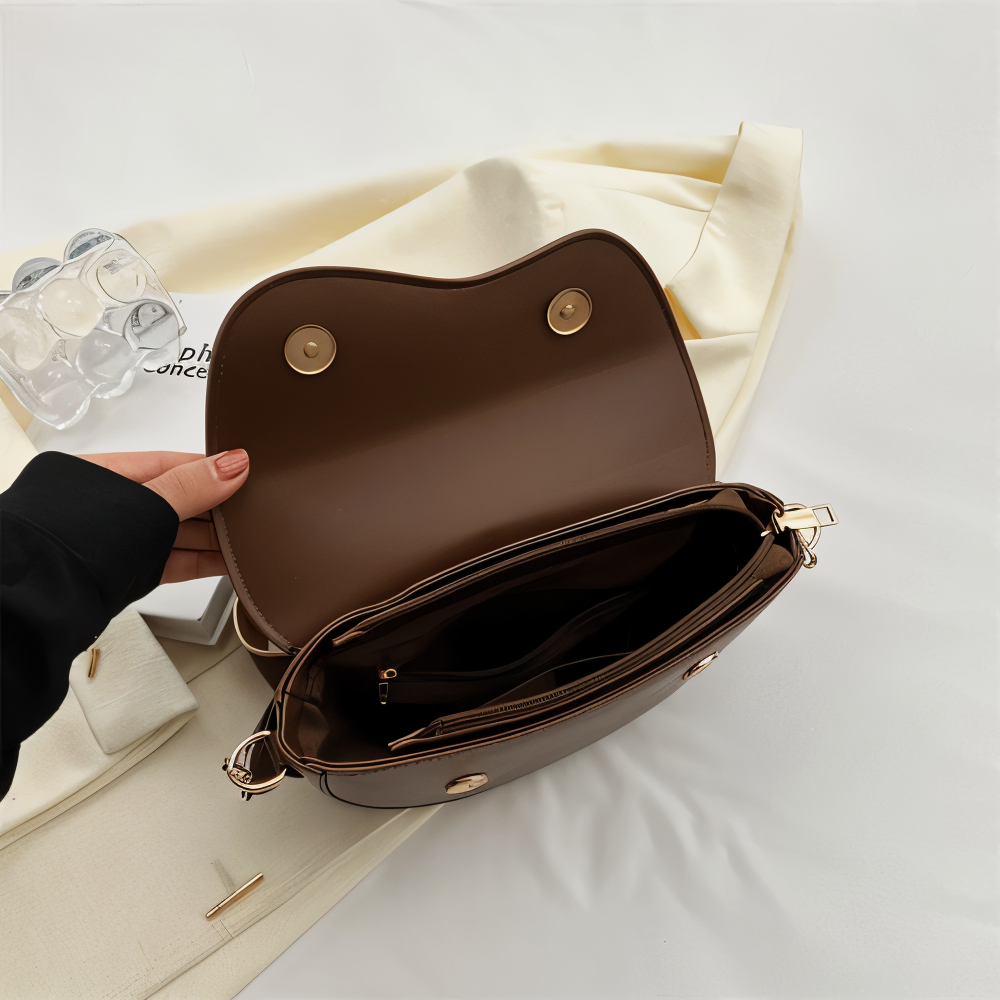 Emma - Sac bandoulière incurvé en cuir végétalien
