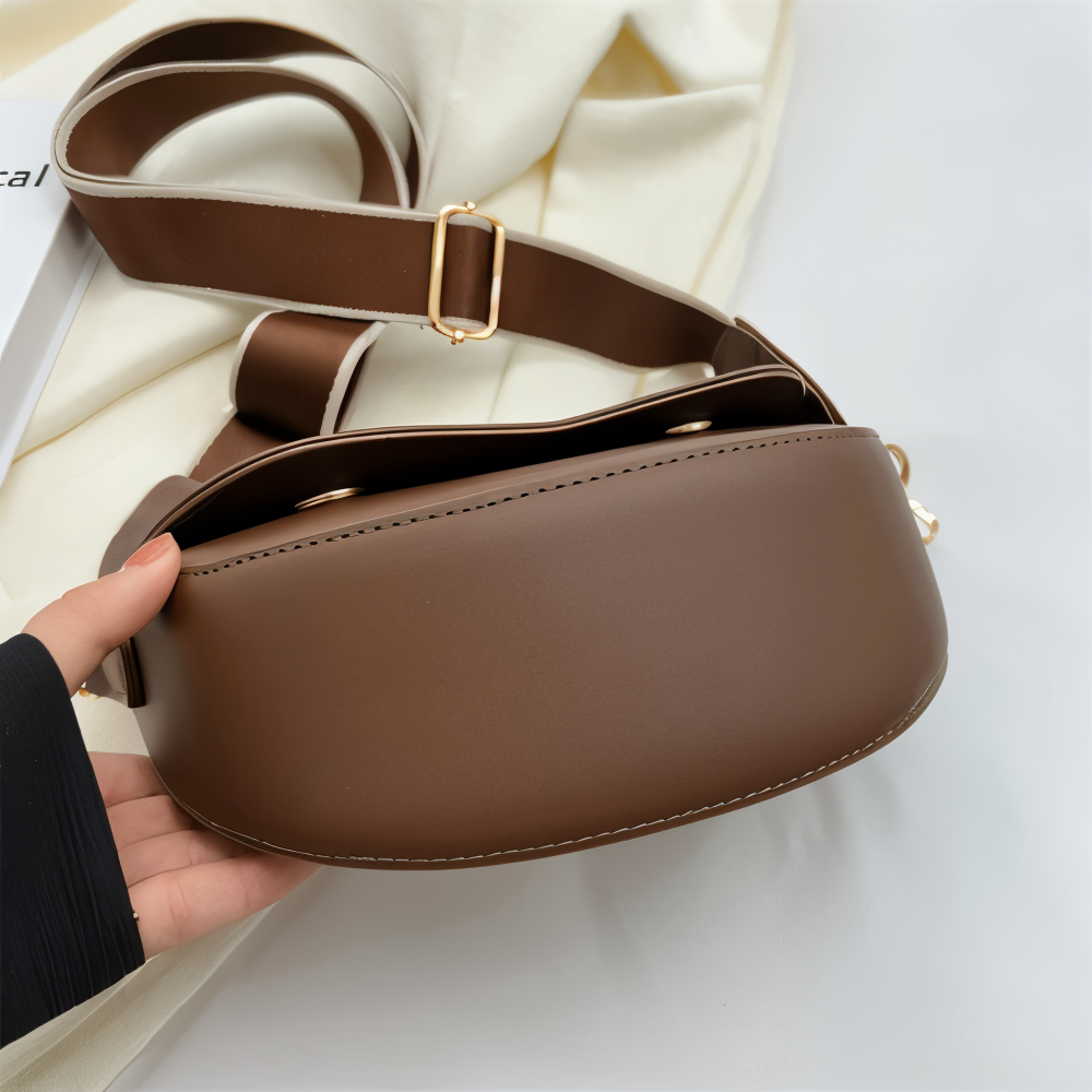 Emma - Sac bandoulière incurvé en cuir végétalien