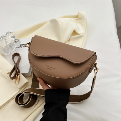 Emma - Sac bandoulière incurvé en cuir végétalien