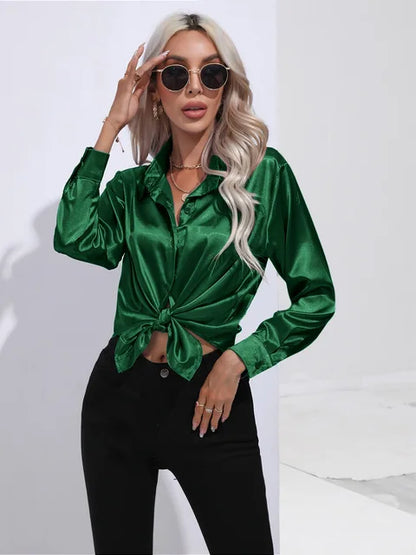 Camila - Flowy Satin Blouse