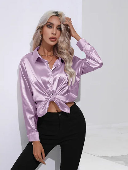 Camila - Flowy Satin Blouse