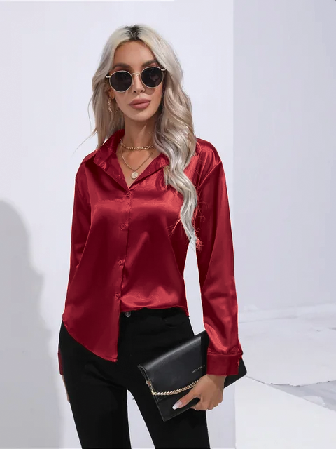 Camila - Flowy Satin Blouse