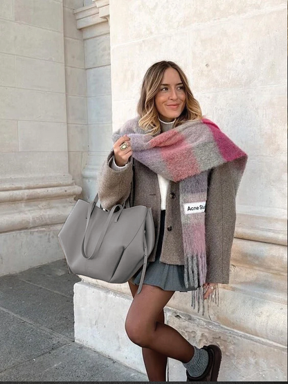 Caroline - Cabas structuré oversize en cuir
