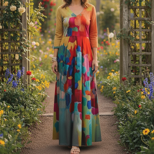 Brenda - V-Neck Midi Dress