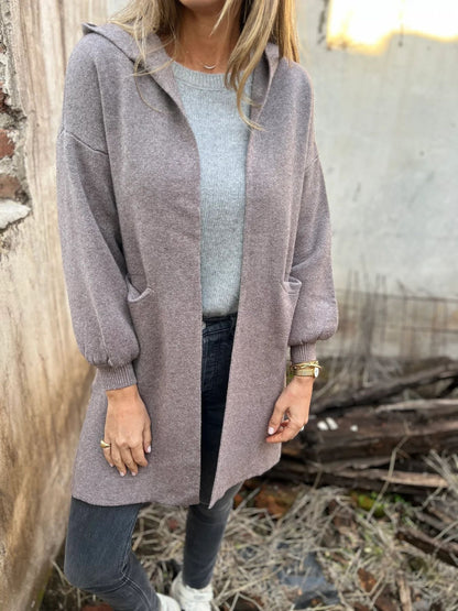 Sarah - Hooded Knit Cardigan