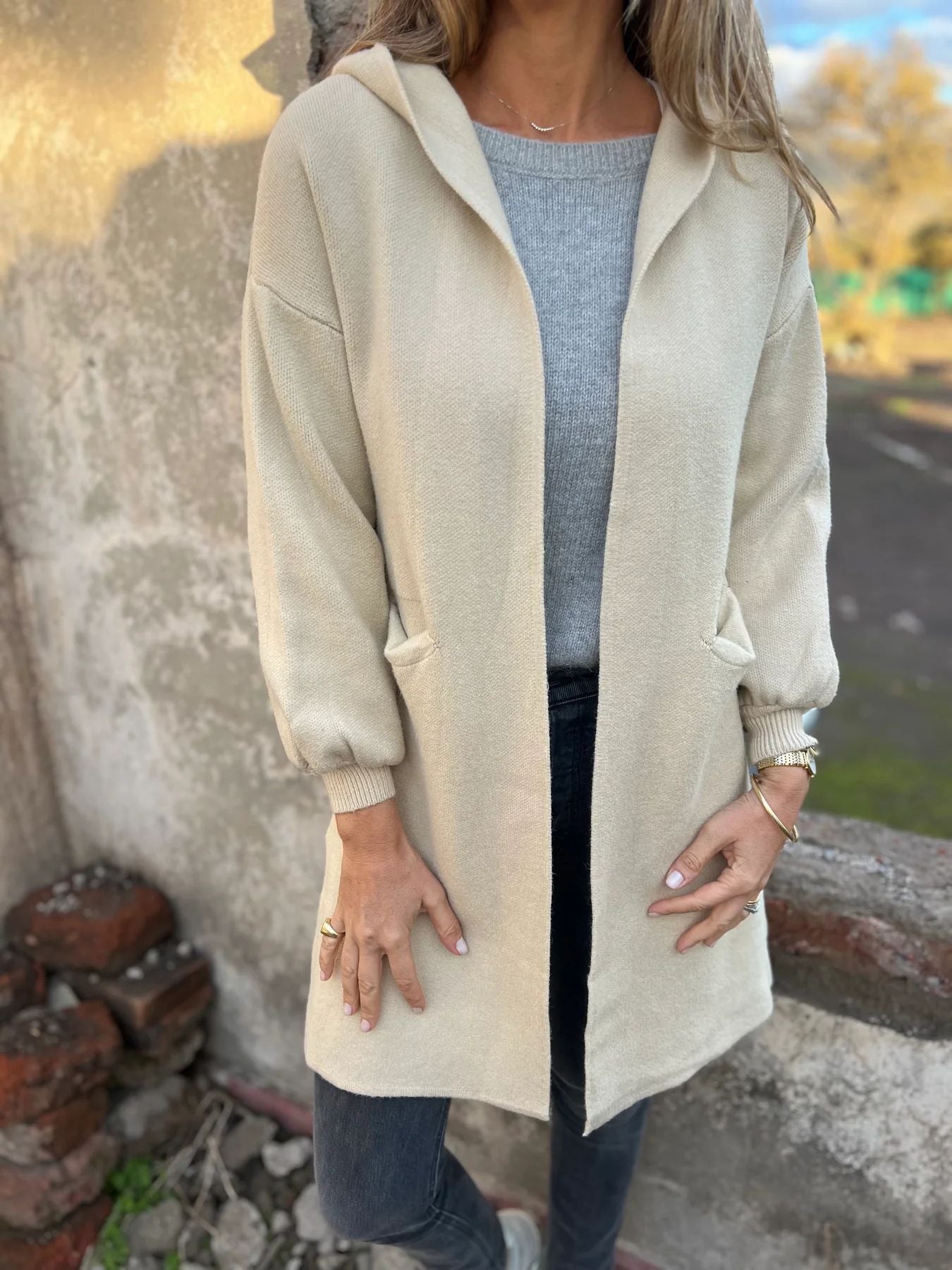 Sarah - Hooded Knit Cardigan