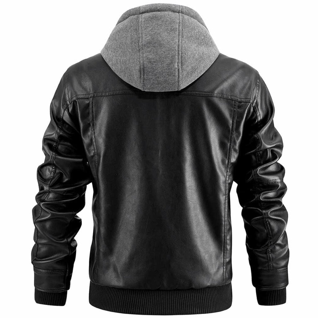 Parker - Veste à capuche en cuir végétalien