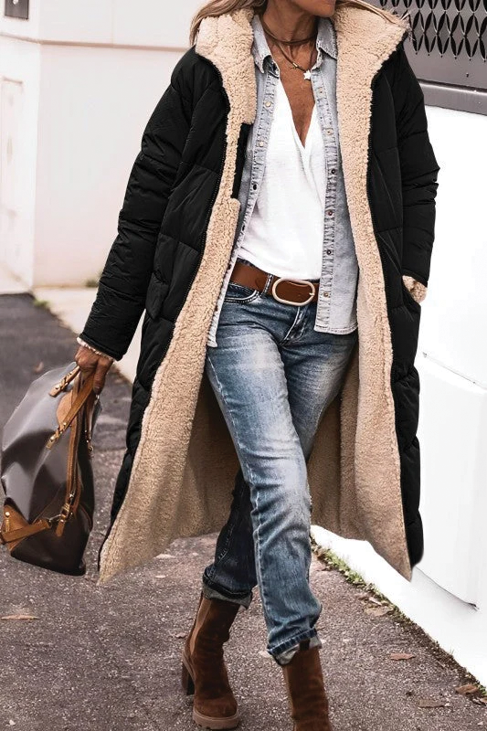 Paula - Manteau long matelassé réversible