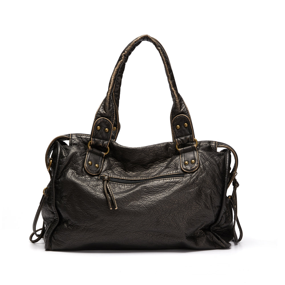 Claire - Vegan Leather Structured Shoulder Handbag