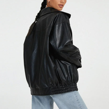 Carol - Veste en cuir oversize