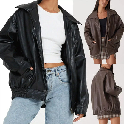 Carol - Veste en cuir oversize