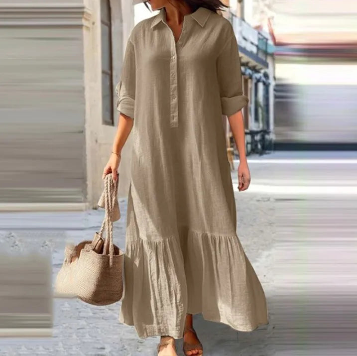 Laura - Tiered Shirt Maxi Dress