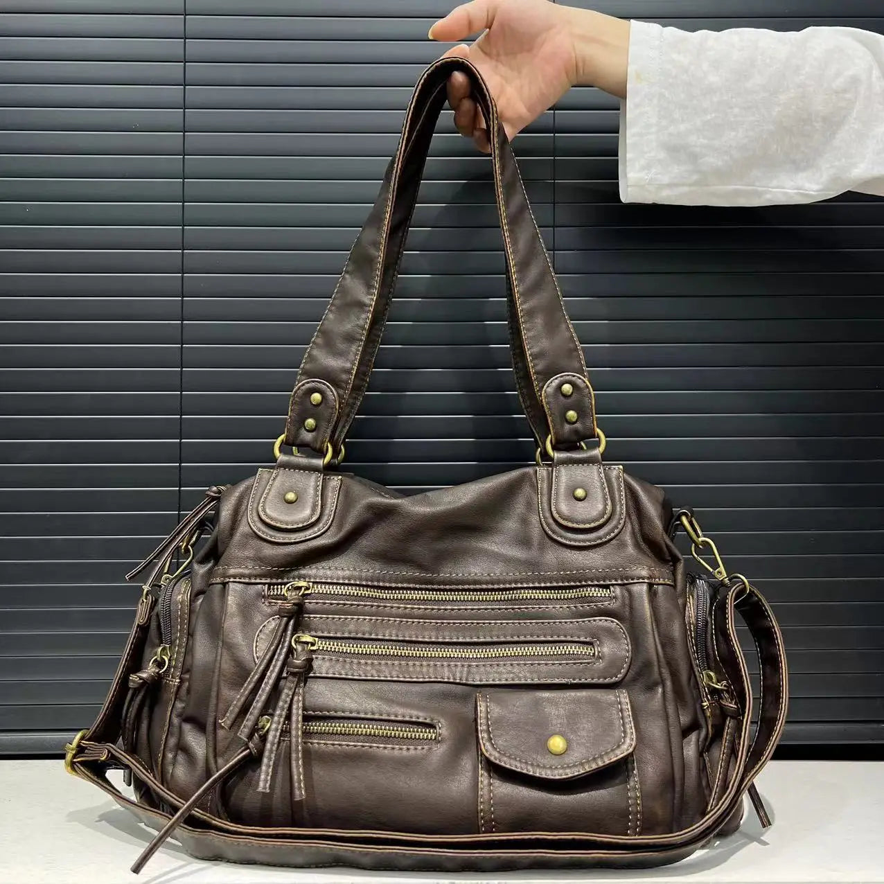 Brenda - Vegan Leather Shoulder Satchel Bag