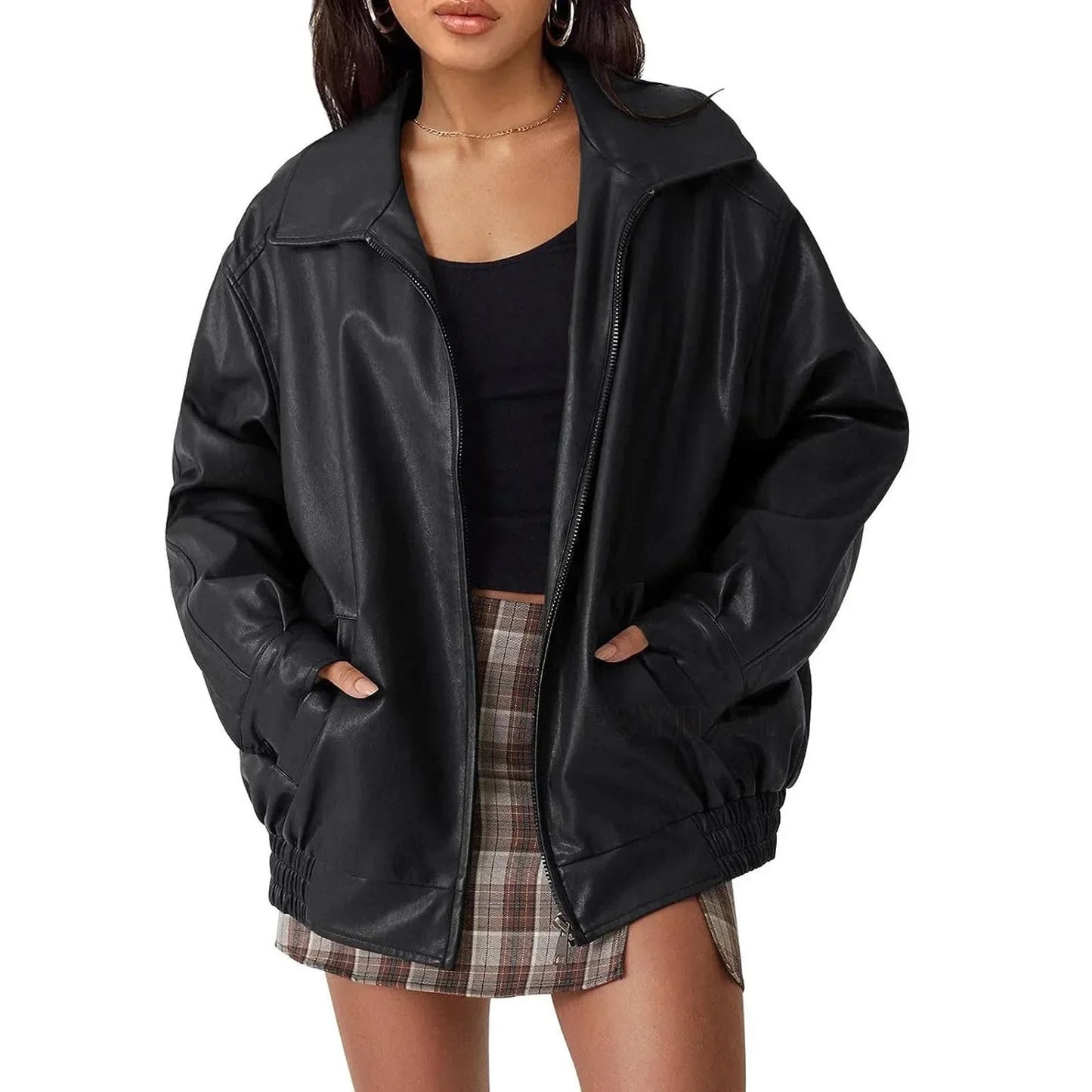 Carol - Veste en cuir oversize