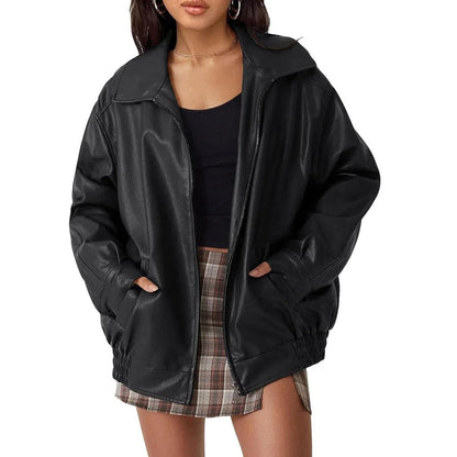 Carol - Veste en cuir oversize