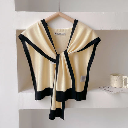 Emma – Striped Knit Shoulder Shawl